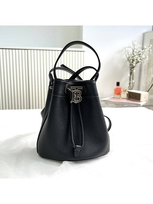 Mini Grainy Leather TB Bucket Bag Black - BURBERRY - BALAAN 2