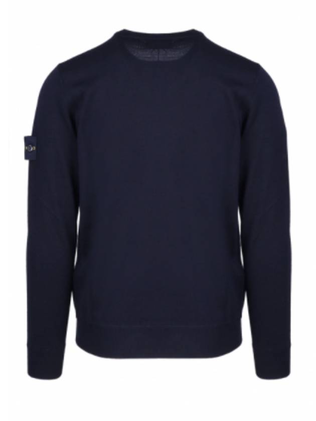 Light Wool Crewneck Knit Top Dark Navy - STONE ISLAND - BALAAN 4