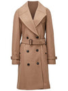 wool cashmere trench coat camel - BURBERRY - BALAAN 1