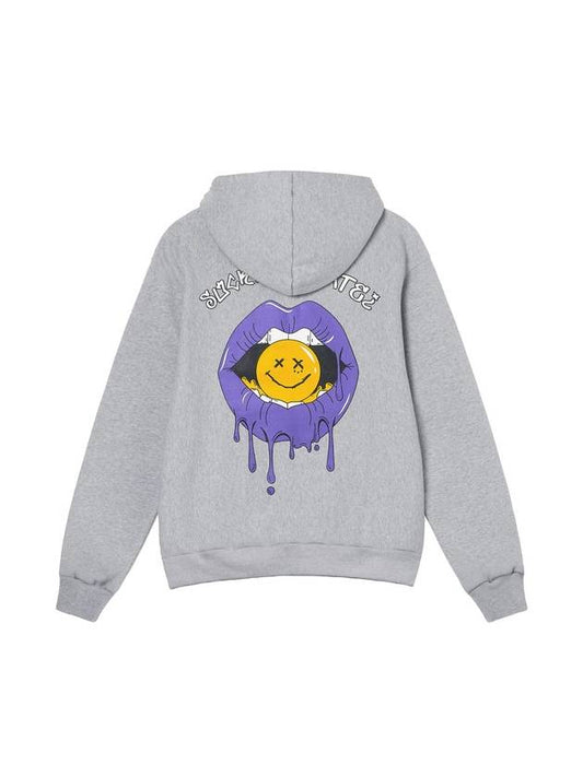 PURPLE LIP HOODIE gray - ARCANE FUNK - BALAAN 1