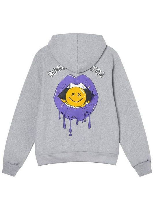 PURPLE LIP HOODIE gray - ARCANE FUNK - BALAAN 2