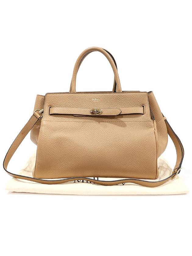 HH6328 Beige Grain Leather Gold Plated Medium Belted Basewater 2WAY - MULBERRY - BALAAN 2