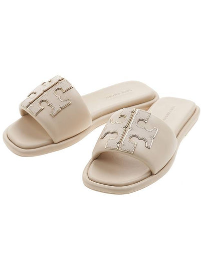 Double T Slide Slippers Beige - TORY BURCH - BALAAN 2