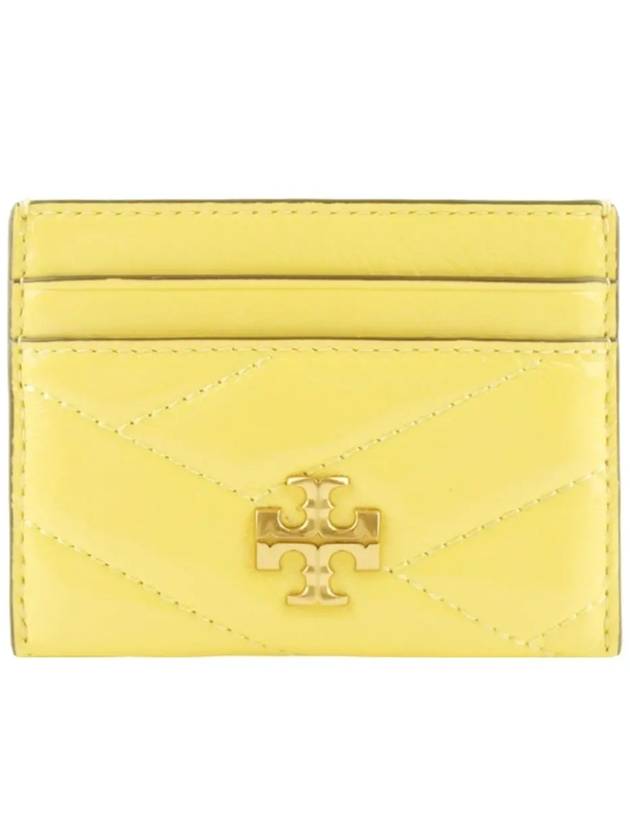 Kira Chevron Patent Card Wallet Vintage Lemon - TORY BURCH - BALAAN 2