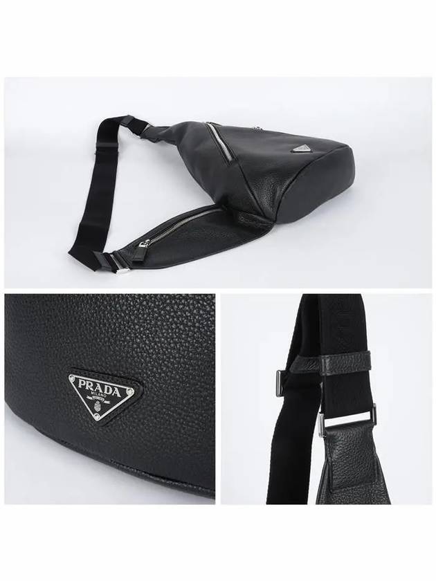 Leather Messenger Bag Black - PRADA - BALAAN 6