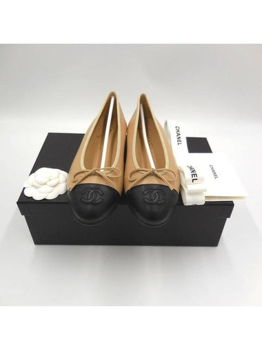 Ballerina flat shoes beige black size 37 G02819 - CHANEL - BALAAN 1