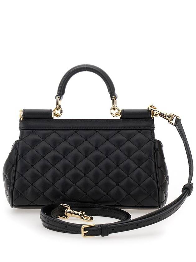 'Sicily' Black Handbag With Logo Plaque In Quilted Leather Woman - DOLCE&GABBANA - BALAAN 2