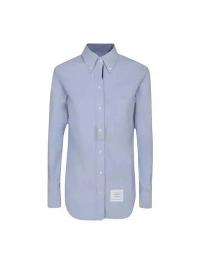 Women's Hidden Three Stripes Oxford Classic Shirt Sky Blue - THOM BROWNE - BALAAN 2