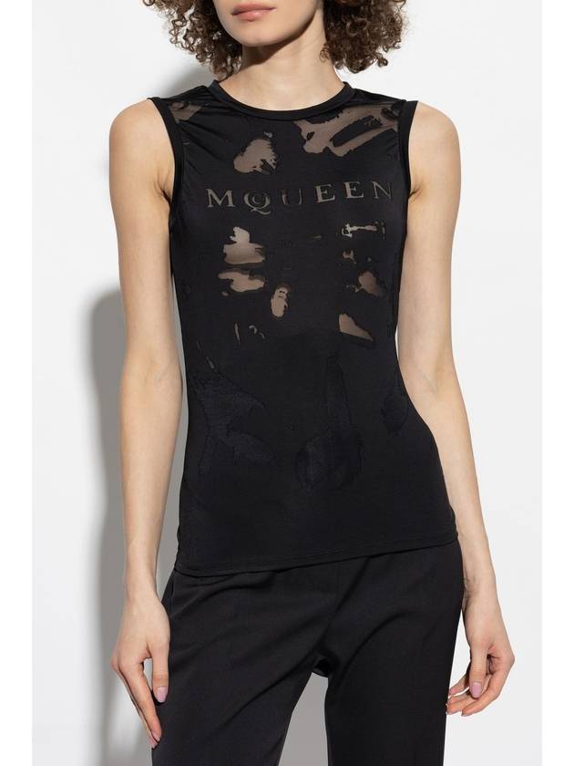 Alexander McQueen Logo Top, Women's, Black - ALEXANDER MCQUEEN - BALAAN 3