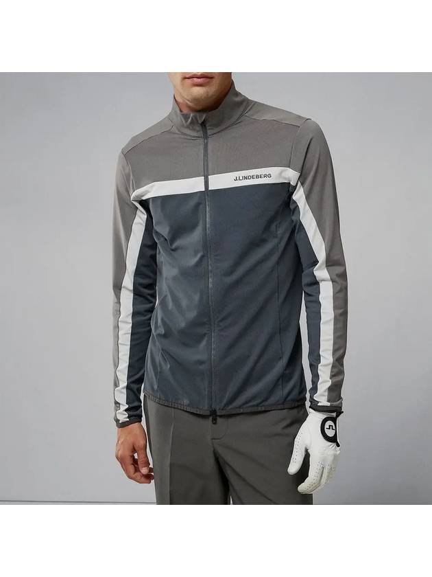 Men's Jarvis Mid Layer Logo Jacket Grey - J.LINDEBERG - BALAAN 3