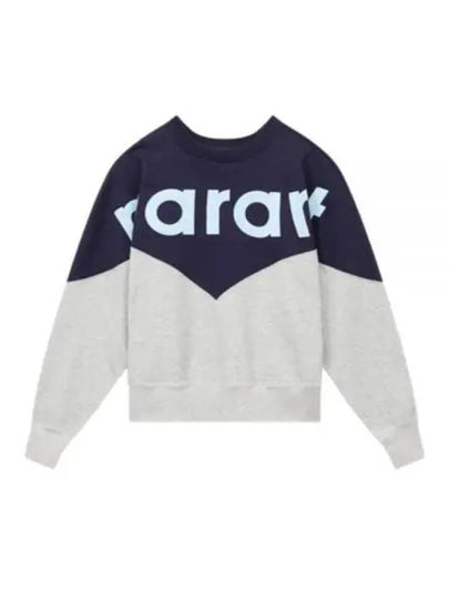 Houston Two-Tone Logo Cotton Sweatshirt Navy Grey - ISABEL MARANT - BALAAN 2