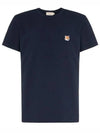 Fox Head Patch Classic Short Sleeve T-Shirt Navy - MAISON KITSUNE - BALAAN 3