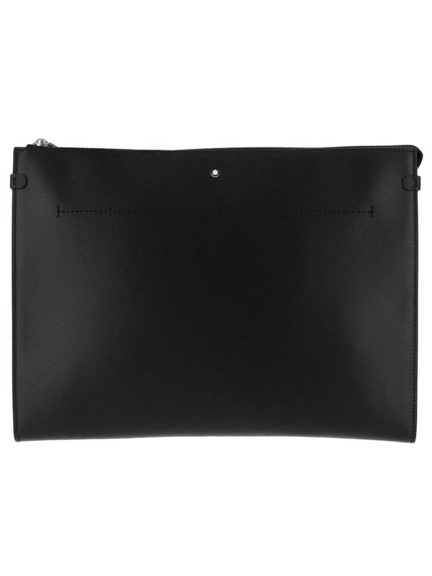 Top Zip Leather Clutch Bag Black - MONTBLANC - BALAAN 1
