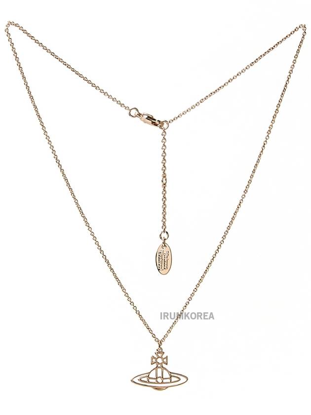 Women's Thin Line Short Flat ORB Pendant Necklace Pink Gold - VIVIENNE WESTWOOD - BALAAN 10