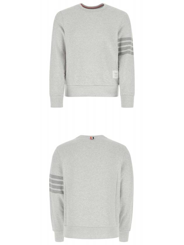 Classic Loopback Terry Tonal 4-Bar Relaxed Fit Crewneck Sweatshirt Pale Grey - THOM BROWNE - BALAAN 5