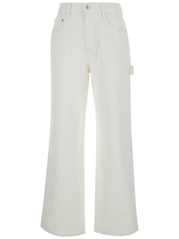 White Jeans With Straight Leg In Denim Woman - DUNST - BALAAN 1