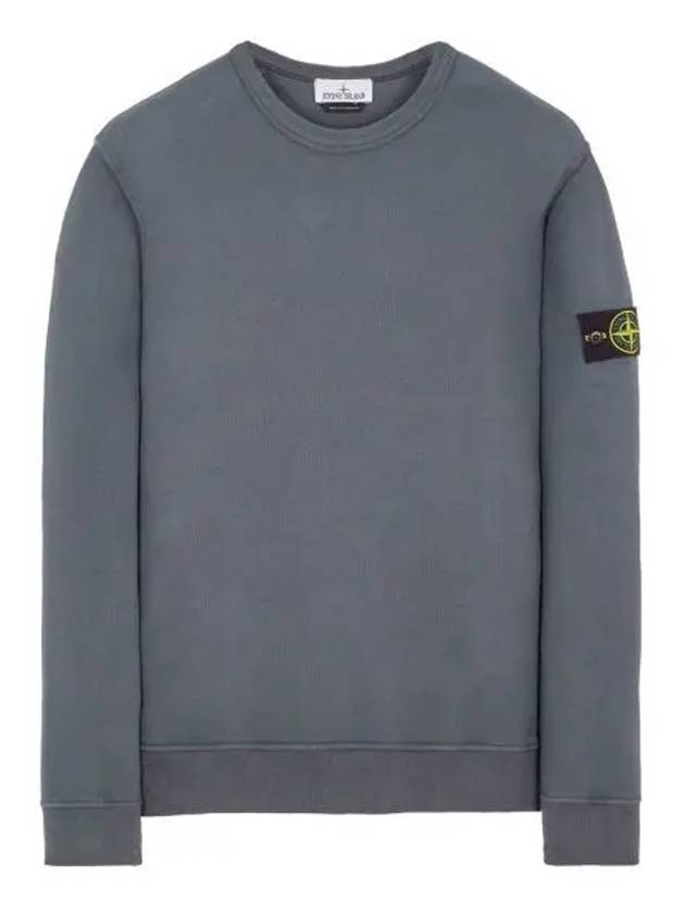 Brushed Cotton Fleece Garment Dyed Crewneck Sweatshirt Lead - STONE ISLAND - BALAAN 2