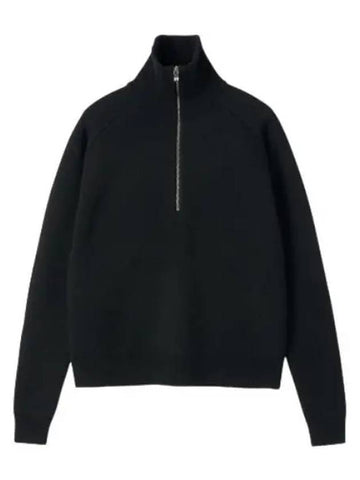 Half zip up wool knit black - TOTEME - BALAAN 1