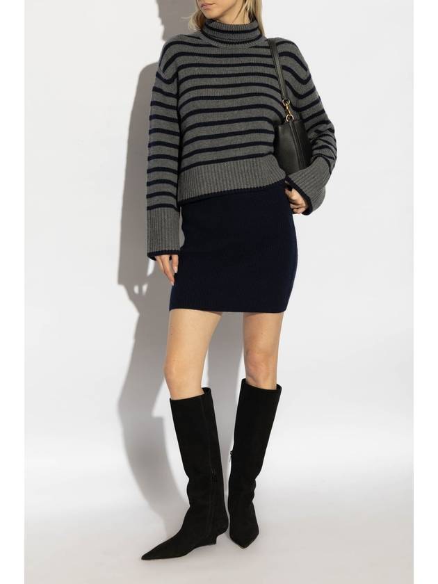 Lisa Yang Turtleneck Fleur Stripes, Women's, Grey - LISA YANG - BALAAN 2