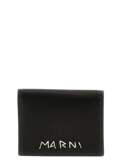 Embroidered Logo Card Wallet Black - MARNI - BALAAN 2