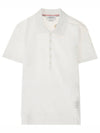 Side Slit Three Stripe Tab Short Sleeve Polo Shirt White - THOM BROWNE - BALAAN 2