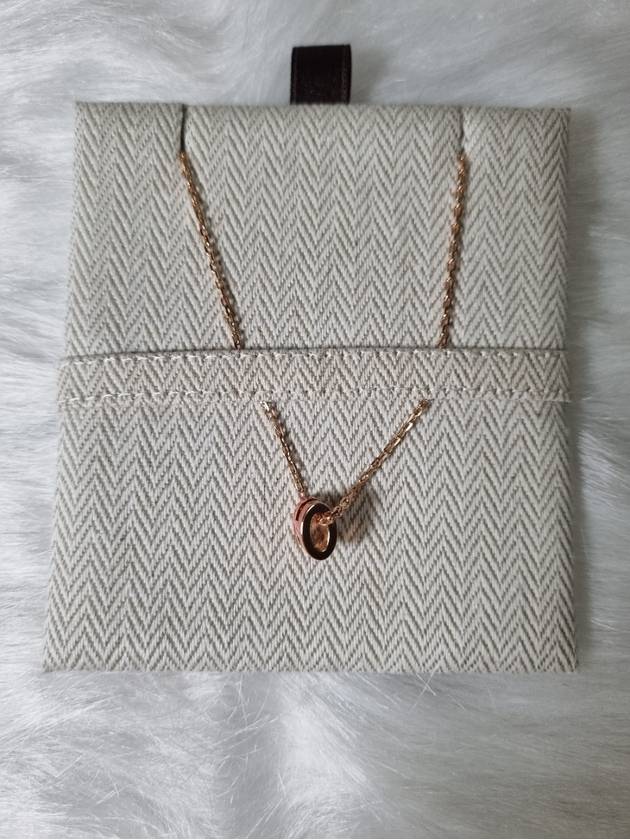 Mini Pop H Pendant Necklace Rose Gold - HERMES - BALAAN 3