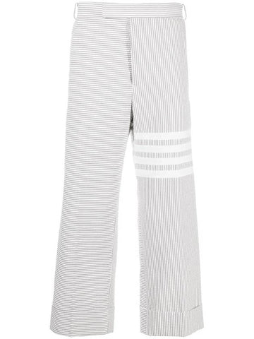 4 Bar Stripe Tailored Straight Pants Grey - THOM BROWNE - BALAAN 1