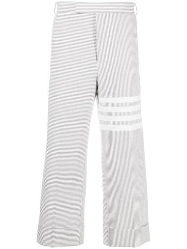 4 Bar Stripe Tailored Straight Pants Grey - THOM BROWNE - BALAAN 1