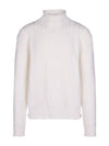 Haston mock neck knit top white - LORO PIANA - BALAAN 1