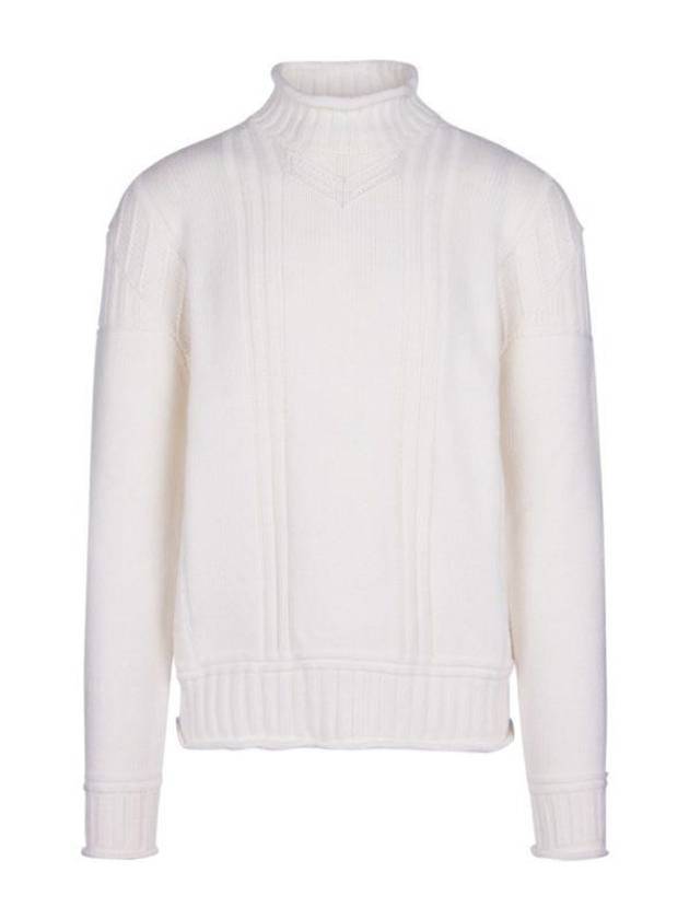 Haston mock neck knit top white - LORO PIANA - BALAAN 1