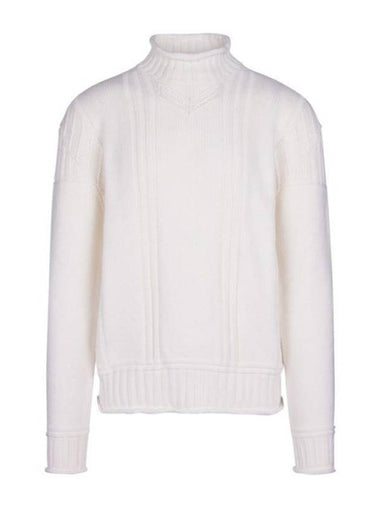 Haston Mock Neck Knit Top White - LORO PIANA - BALAAN 1