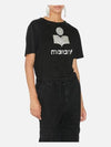 Zwell Logo Print Short Sleeve T-Shirt Black - ISABEL MARANT - BALAAN 4