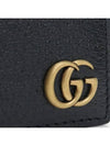 GG Marmont Leather Card Wallet Black - GUCCI - BALAAN 3