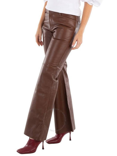 Chloe Ladies Dark Chesnut Flare Leather Pant, Brand Size 38 (US Size 6) - CHLOE - BALAAN 2