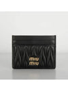 Matelasse Nappa Leather Card Wallet Black - MIU MIU - BALAAN 3