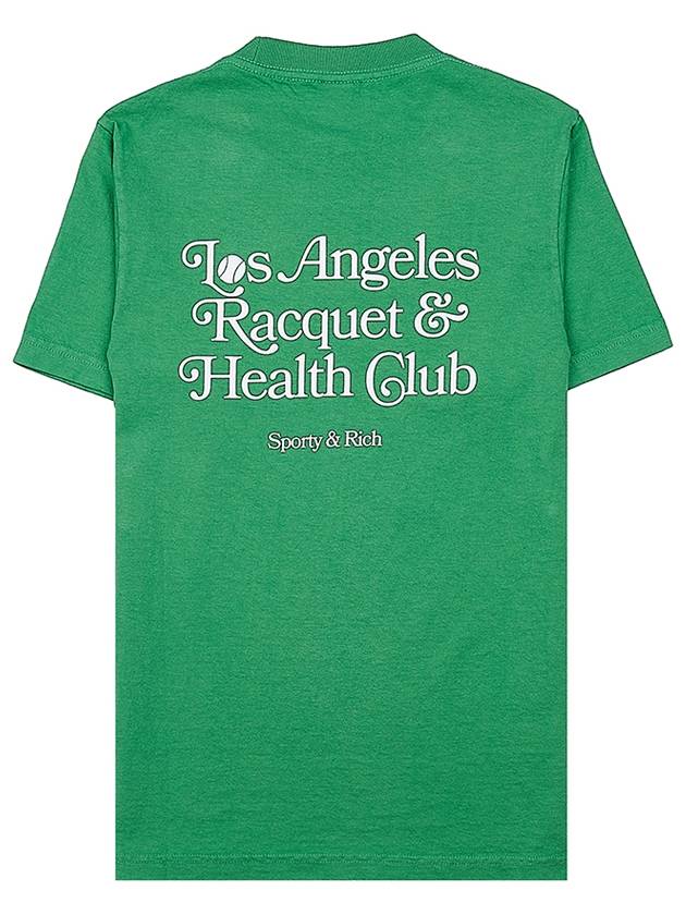 Logo cotton short sleeve tshirt LA RACQUET CLUB T SHIRT VERDE WHITE - SPORTY & RICH - BALAAN 3