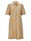 Check Cotton Midi Dress Beige - BURBERRY - BALAAN 2