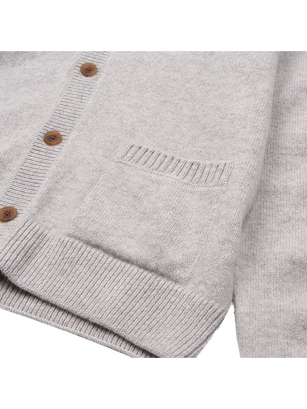 Baby Fox Patch V-neck Cardigan Light Grey - MAISON KITSUNE - BALAAN 7