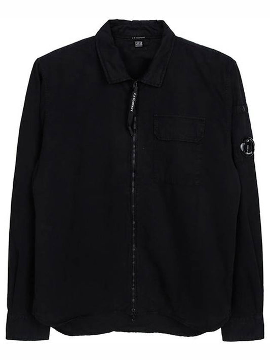 C.P Company Gabardine Buttoned Pockets Zipper Jacket Black - CP COMPANY - BALAAN 1