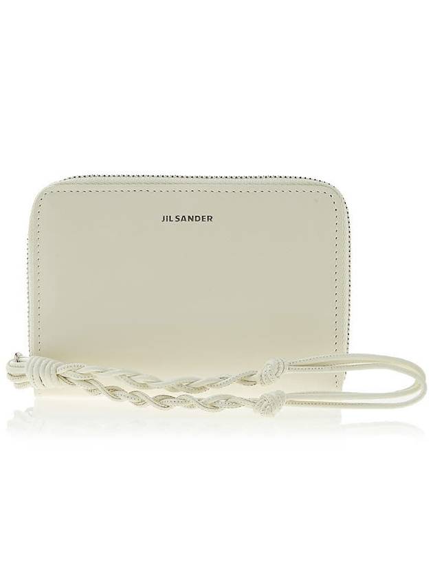 Logo Pocket Zipper Round Half Wallet White - JIL SANDER - BALAAN 2