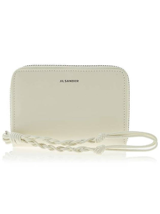 Logo Pocket Zipper Round Bicycle Wallet White - JIL SANDER - BALAAN.