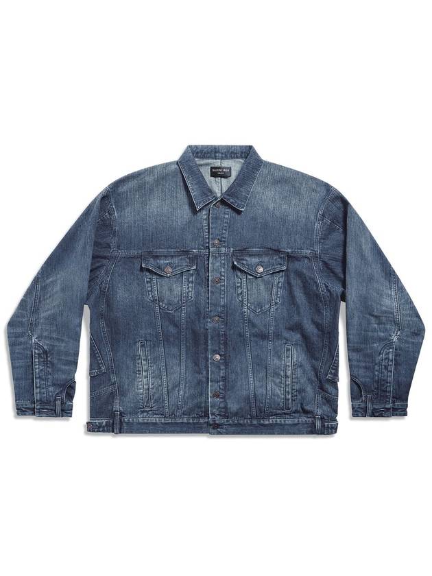 Men's Deconstructed Denim Jacket Dark Blue - BALENCIAGA - BALAAN 1