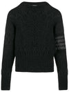 Aran Cable Crew Neck Knit Top Grey - THOM BROWNE - BALAAN 3