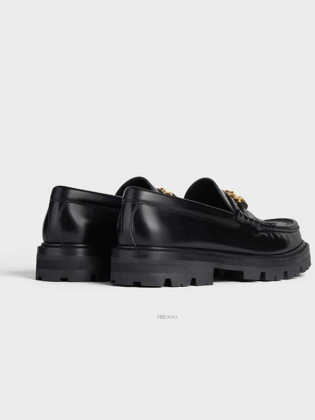 Triomphe Chain Polished Bull Margaret Loafers Black - CELINE - BALAAN 5