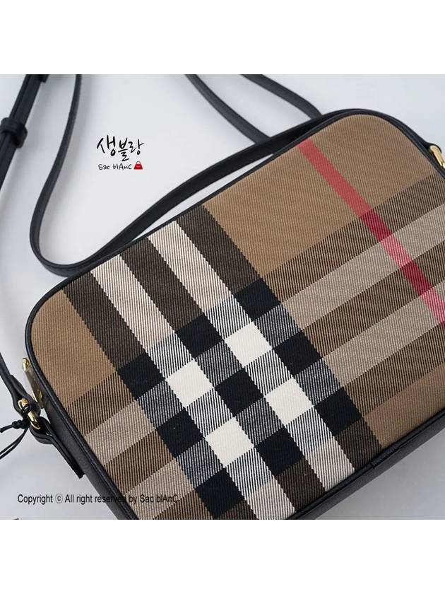 Checked Leather Camera Cross Bag Brown - BURBERRY - BALAAN 5