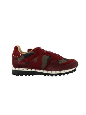 Rockstud Low-Top Sneakers Red - VALENTINO - BALAAN 1