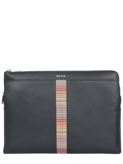 Center Signature Stripe Clutch Bag Black - PAUL SMITH - BALAAN 2