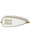 Engraved Logo Enamel Hair Clip White - MIU MIU - BALAAN 2