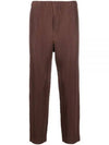 Pleated Straight Pants Brown - ISSEY MIYAKE - BALAAN 2