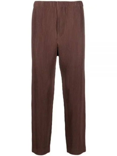 Pleated Straight Pants Brown - ISSEY MIYAKE - BALAAN 2